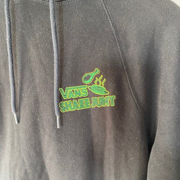 Vans Shake Junt Black M Pullover Hoodie Chicken and Waffles Streetwear Skater - Picture 4 of 8